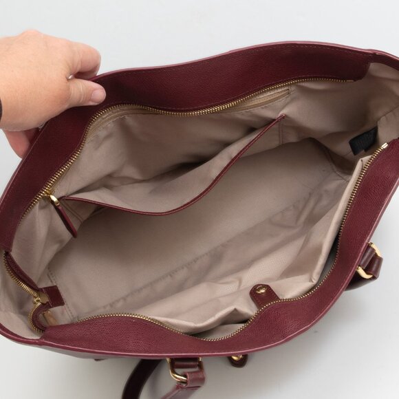 Tumi Sinclair Travel Tote Canvas Coated With Continental Wallet Work Burgundy - Picture 10 of 15